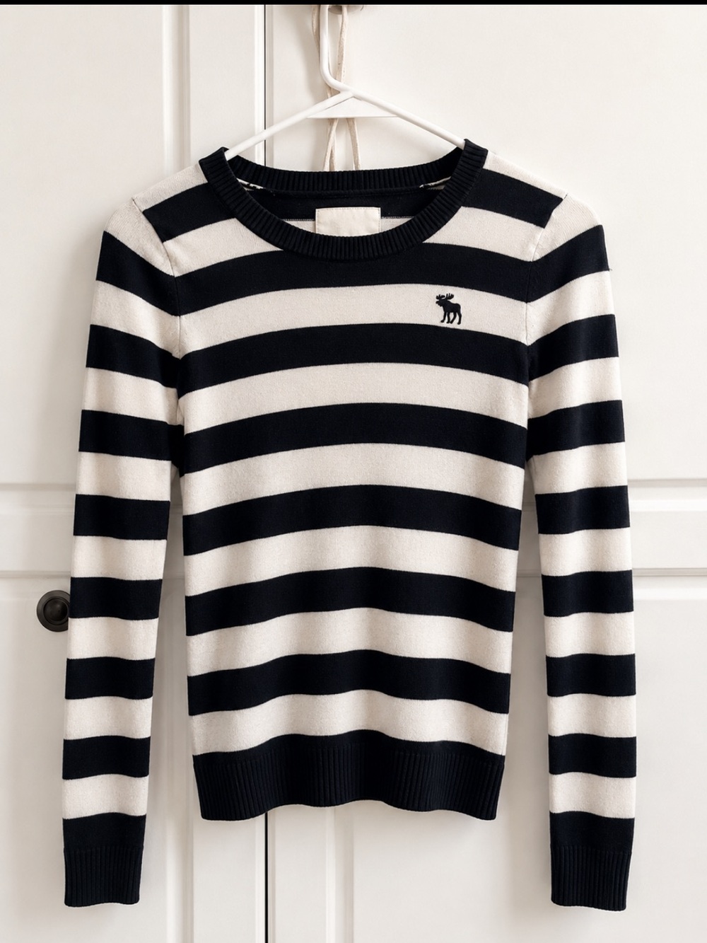 abercrombie kids Black & White Striped Crew Sweater